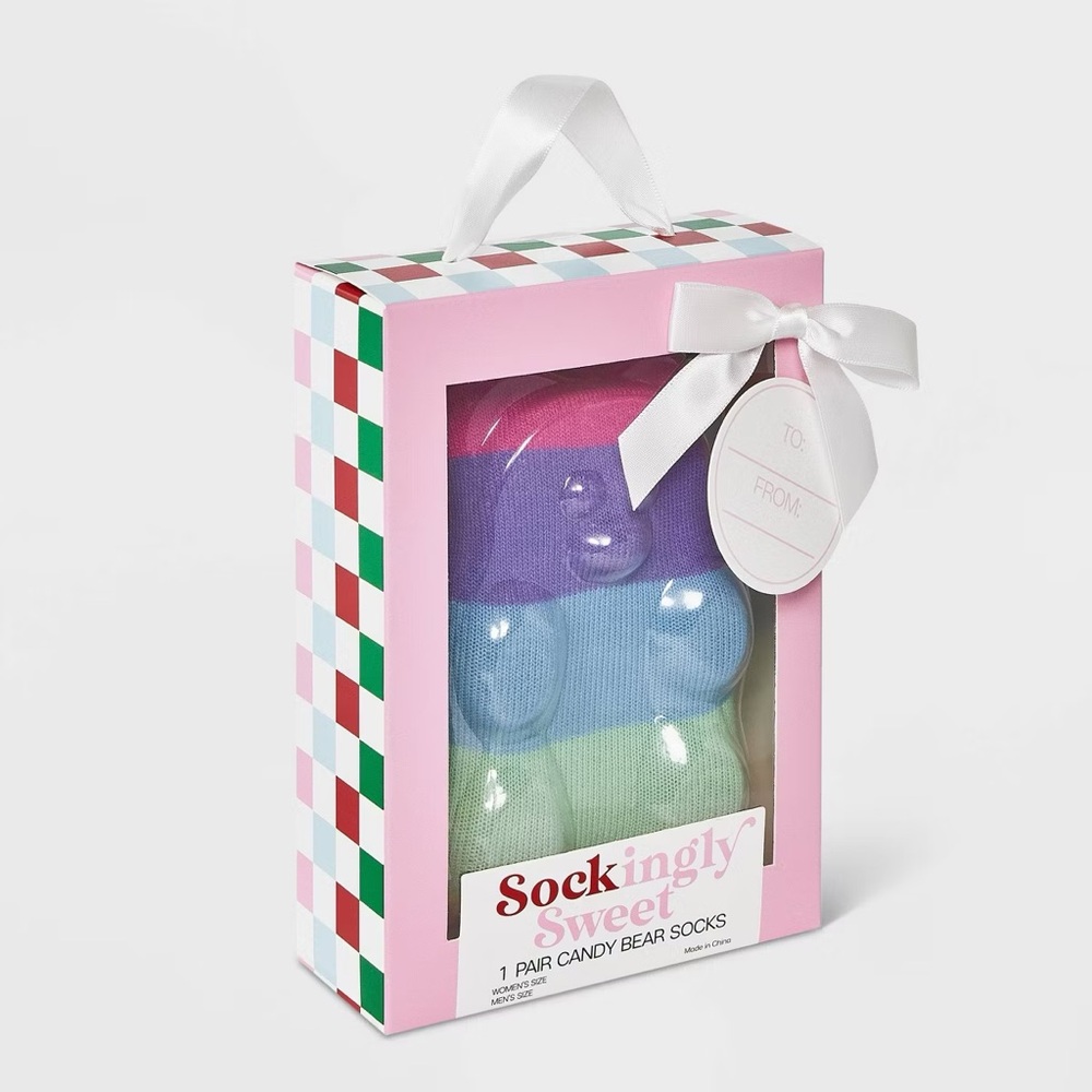Women's nwt Gummy Bear Christmas Crew Socks - Assorted Colors 4-10